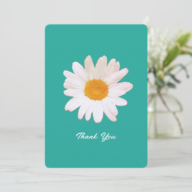 Cartão De Festividades Daisy Flower Dream – Summer Botanical Thank You (Em pé/Frente)