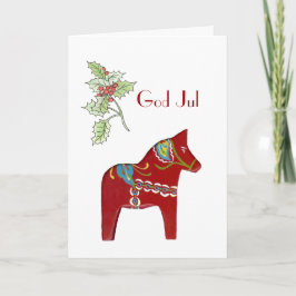 Cartão De Festividades Dala Horse Christmas Card