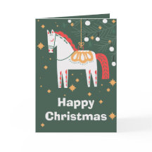 Dala Horse Christmas, sueco, branco