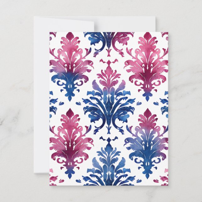 Cartão De Festividades Damasco de Aquarela (Frente)