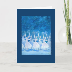Cartão De Festividades Dança da placa de saudação de flocos de neve