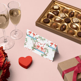 Cartão De Festividades Dança engraçada dos flamingos do rosa dos