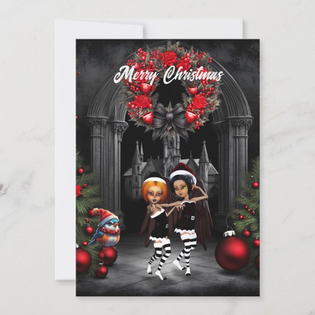 Cartão De Festividades Dança para o natal (Frente)