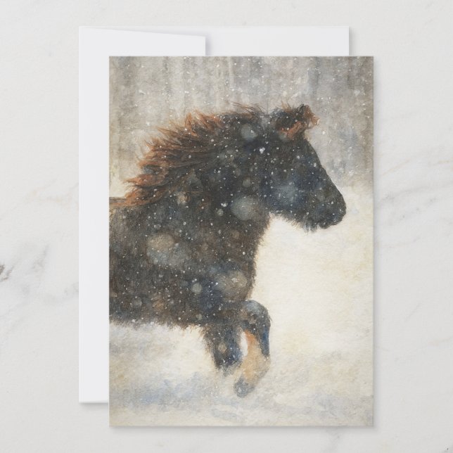 Cartão De Festividades Dançando Através da Neve (Frente)