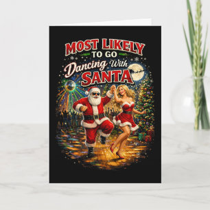 Cartão De Festividades Dançando com o Papai Noel
