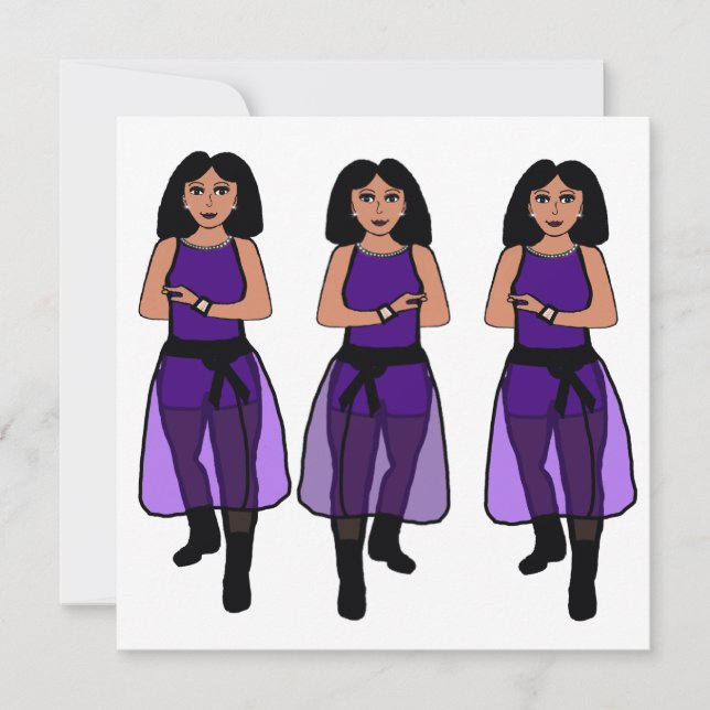 Cartão De Festividades Dancer Sheer Purple B (Frente)