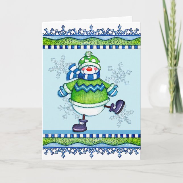 Cartão De Festividades Dancing Snowman - Greeting Card (Frente)