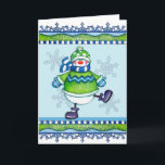 Cartão De Festividades Dancing Snowman - Greeting Card<br><div class="desc">A winter season greeting card of a dancing snowman.</div>