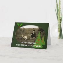 DAPPER MAN W/ DOG PIPE TOP HAT 1890 FOTO XMAS