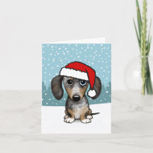 Dapple Dachshund Papais noeis Wiener Dog Natal