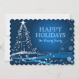 Cartão De Festividades Dark Blue Winter Background