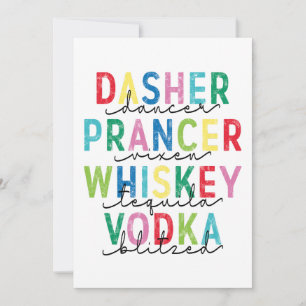 Cartão De Festividades Dasher Dancer Prancer ... Vodka Blitzado