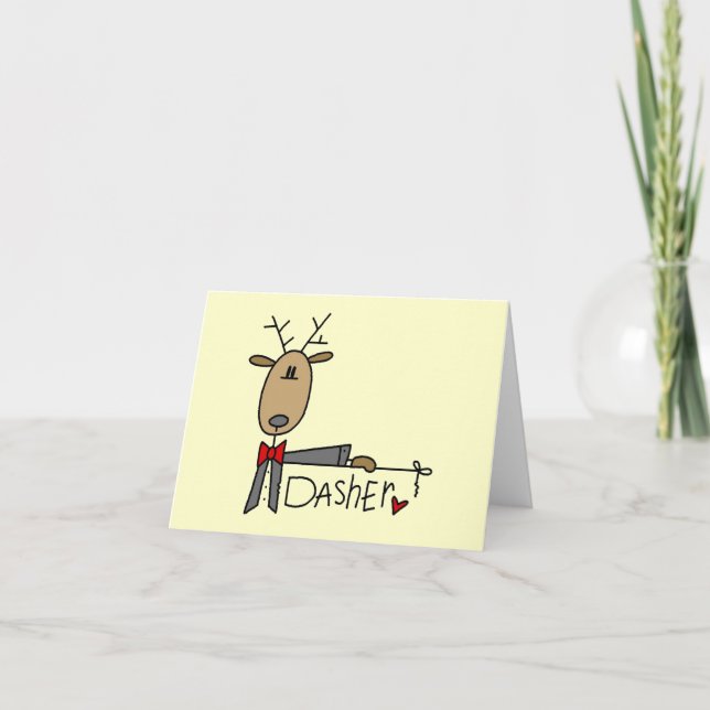 Cartão De Festividades Dasher Reindeer Christmas T-shirts and Gifts (Frente)