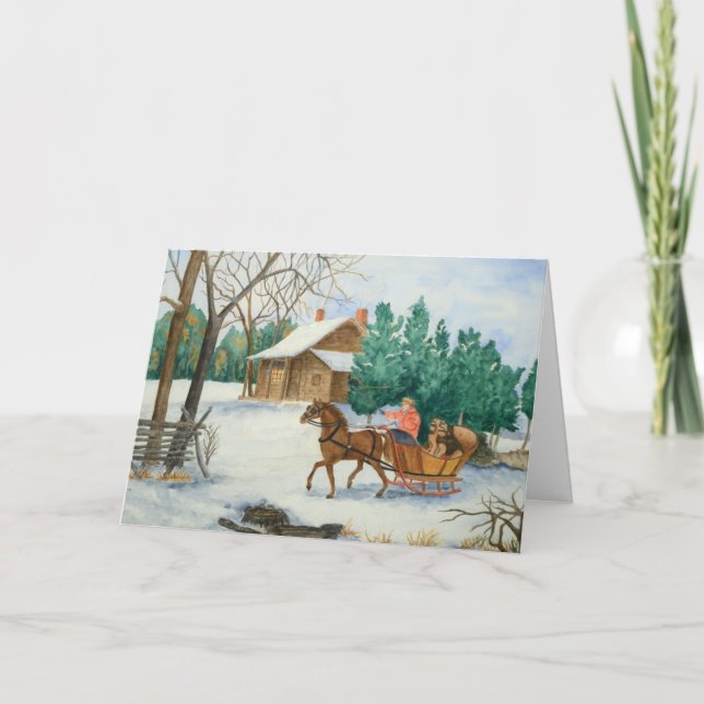 Cartão De Festividades Dashing Christmas & New Year Card (Frente)
