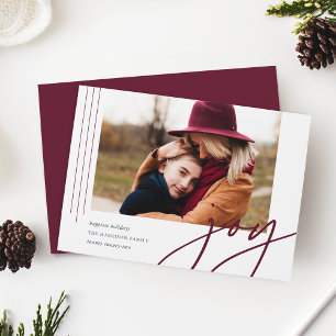 Cartão De Festividades Dashing Script Alegria Foto Horizontal