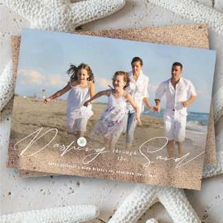 Cartão De Festividades Dashing Through The Sand Beach Coastal Photo