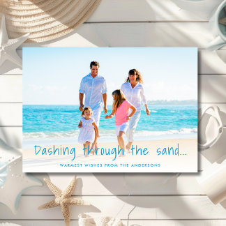 Cartão De Festividades Dashing Through The Sand Beach Photo