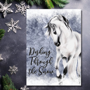 Cartão De Festividades Dashing Through the Snow Beauful Horse Christmas