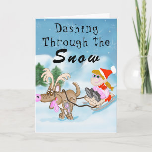 Cartão De Festividades Dashing Through the Snow Christmas Card