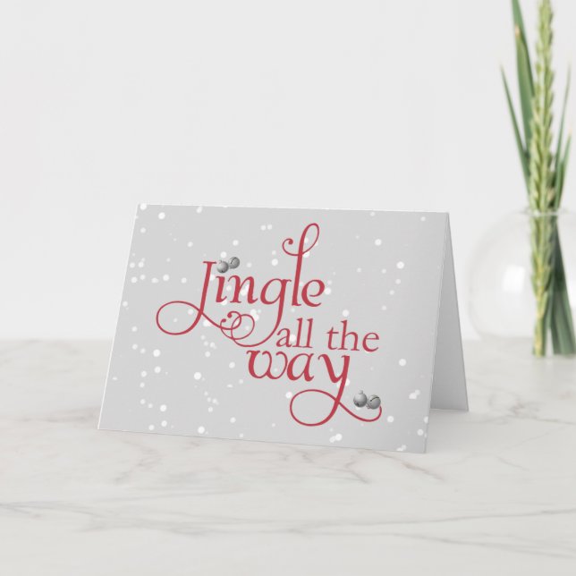 Cartão De Festividades Dashing Through the Snow Holiday Card (Frente)