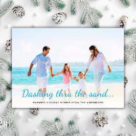 Cartão De Festividades Dashing Thru The Sand Tropical Costeiro Chic Foto