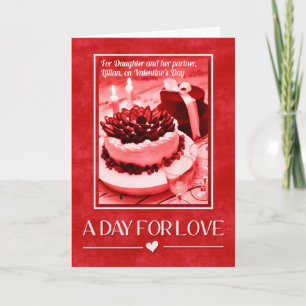 Cartão De Festividades Daughter and Partner Valentine's Day with Name
