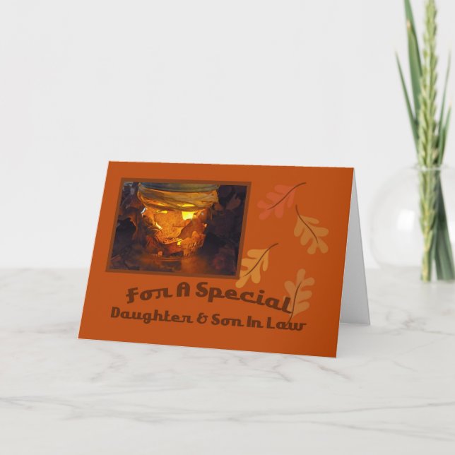 Cartão De Festividades Daughter and Son In Law Thanksgiving Card (Frente)