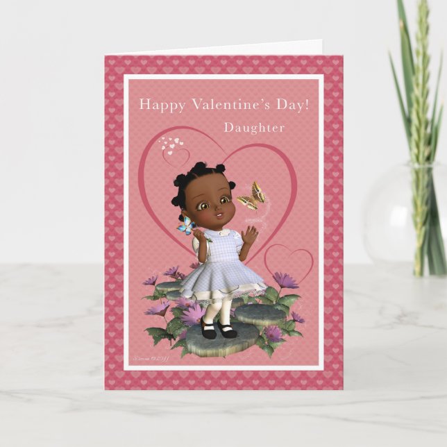 Cartão De Festividades Daughter Butterfly Girl Valentine's Day Blank Card (Frente)