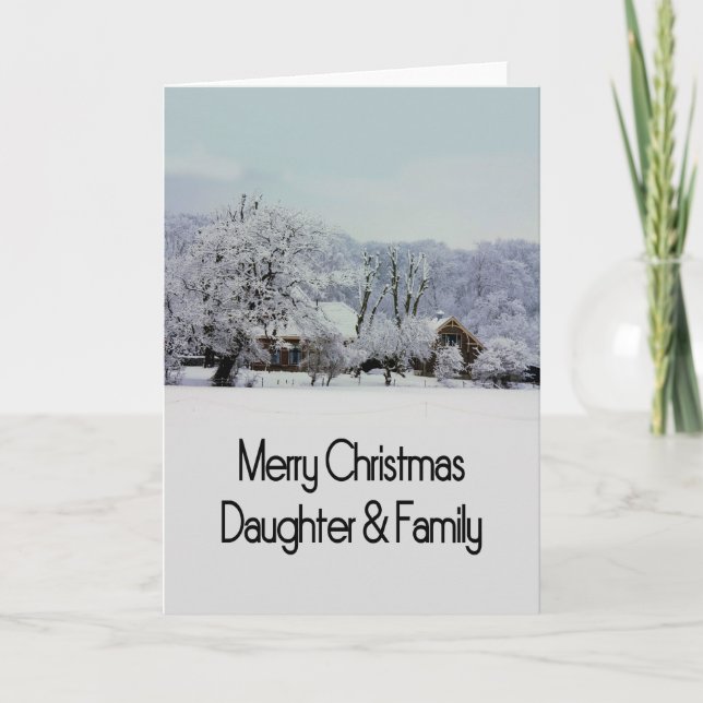 Cartão De Festividades Daughter & Family Merry Christmas card (Frente)