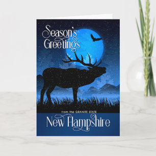 Cartão De Festividades de New Hampshire Season Saudações Moose
