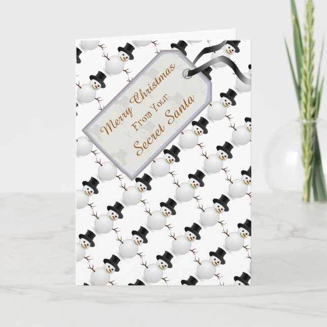 Cartão De Festividades De Papais noeis Secretos - Neves Felizes De Natal (Frente)
