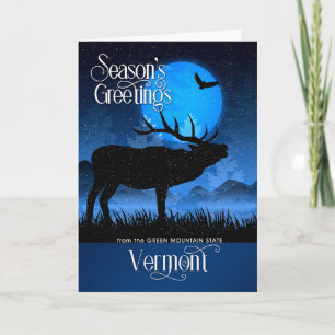 Cartão De Festividades de Vermont Season Saudando Woodland Moose