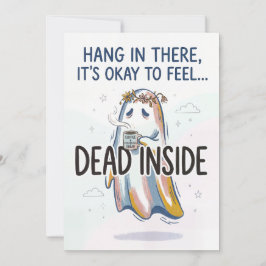 Cartão De Festividades Dead Inside Ghost with Coffee