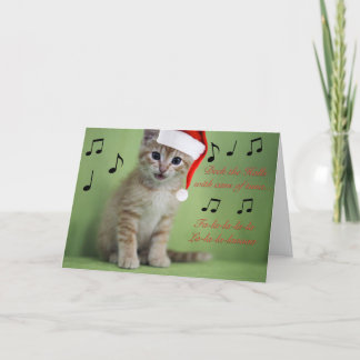 Cartão De Festividades Deck the Halls Kitten Christmas Card