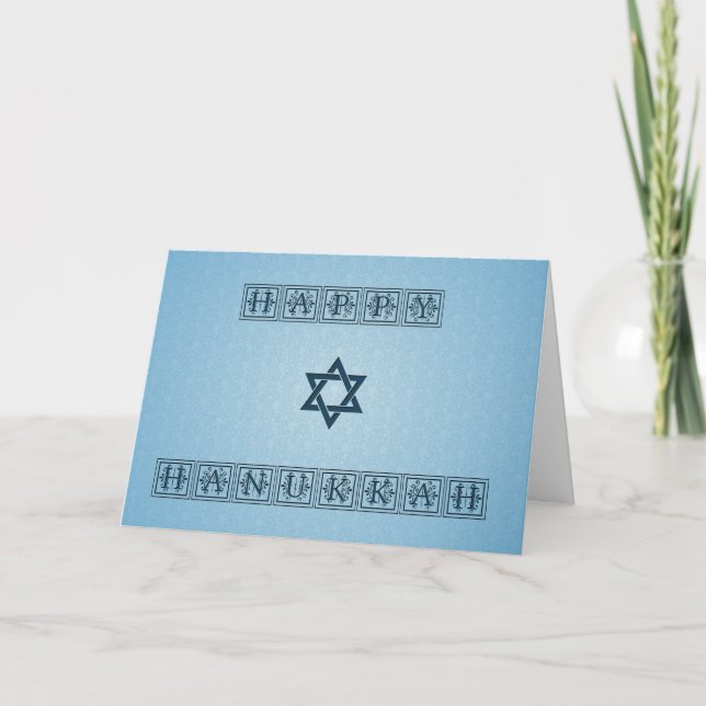 Cartão De Festividades Deco de Hanukkah Gravado (Frente)