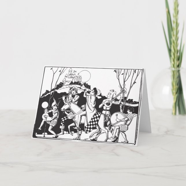 Cartão De Festividades Deco Medievalista Renascentista Natal Charivari (Frente)