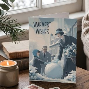 Cartão De Festividades Deco Yuletide Primeira Nevasca Natal Clássico