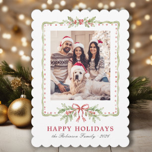 Cartão De Festividades Decoração de Arco de Natal 1 Foto Família Feliz Na