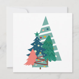 Cartão De Festividades Decoração de Festas com Árvores de Natal