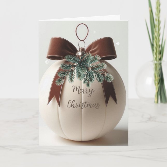 Cartão De Festividades Decoração Neutral de Ivory Velvet (Frente)