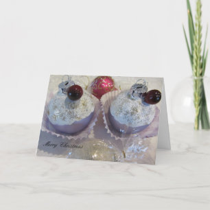 Cartão De Festividades Decorações de árvore de Natal em formato de Cupcak