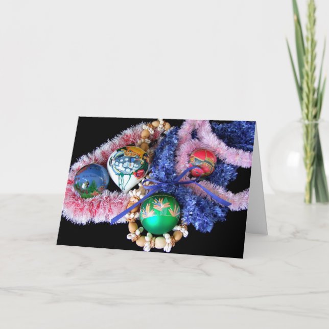 Cartão De Festividades Decorações de Natal no Havaí (Frente)