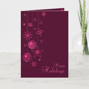Cartão De Festividades Decorações de Natal Rosa Elegante rico
