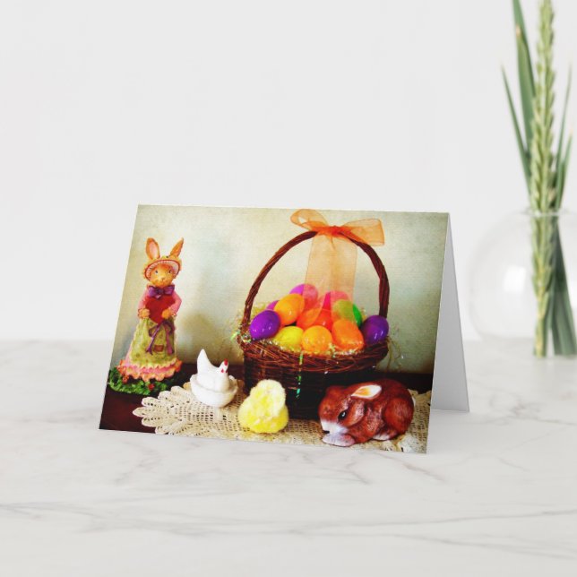 Cartão De Festividades Decorações de páscoa (Frente)