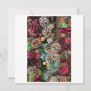 Cartão De Festividades Decorações de Pinecone de Natal