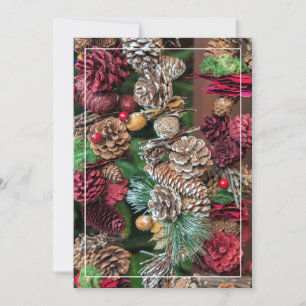 Cartão De Festividades Decorações de Pinecone de Natal