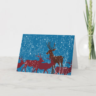 Cartão De Festividades Deer in the Woods First Snow