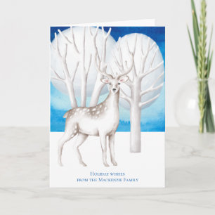 Cartão De Festividades Deer Moonlit Woodland Natal