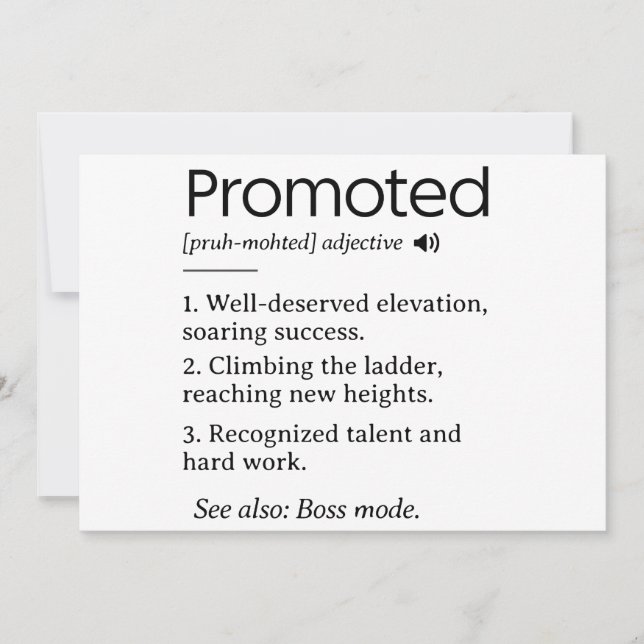 Cartão De Festividades definição engraçada de colega promovida (Frente)