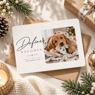 Cartão De Festividades Definir Foto Engraçada de Cachorro Natal Malvado